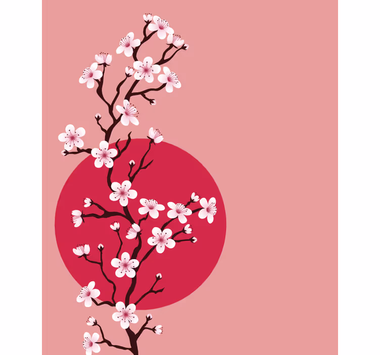 Rollo Fenster Blumen sakura-blütenstiel - TenStickers