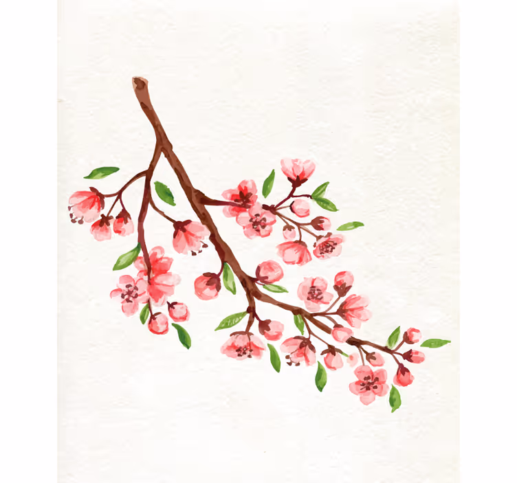 Rollo Fenster Blumen kirschblütenzweig - TenStickers
