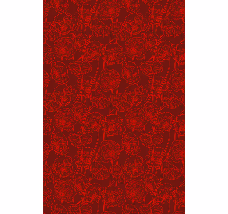 Rollo Fenster Blumen kompliziertes rotes muster - TenStickers