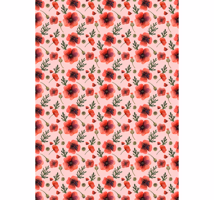 Rollo Fenster Blumen mohn blumenmuster - TenStickers