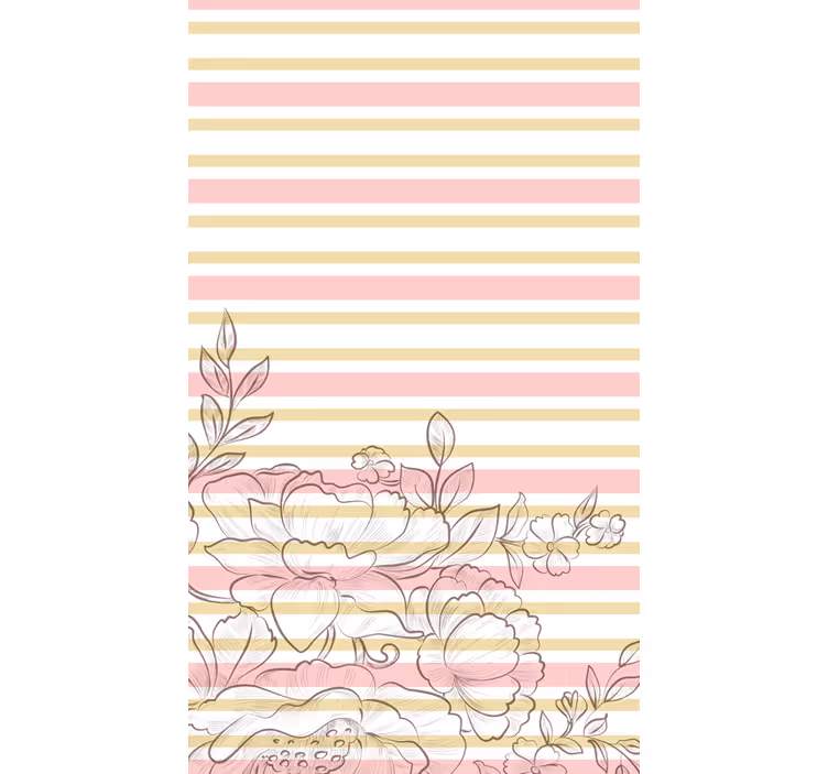 Rollo Fenster Blumen blasse florale streifen - TenStickers