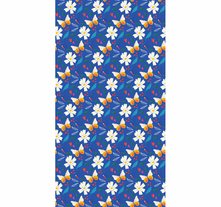 Rollo Fenster Blumen gänseblümchen und schmetterlinge - TenStickers