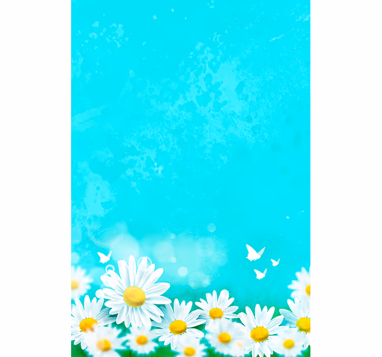 Rollo Fenster Blumen gänseblümchen mit schmetterlingen - TenStickers