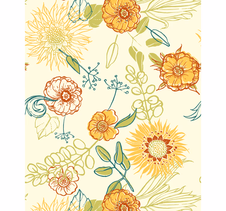 Rollo Fenster Blumen lebendige florale muster - TenStickers