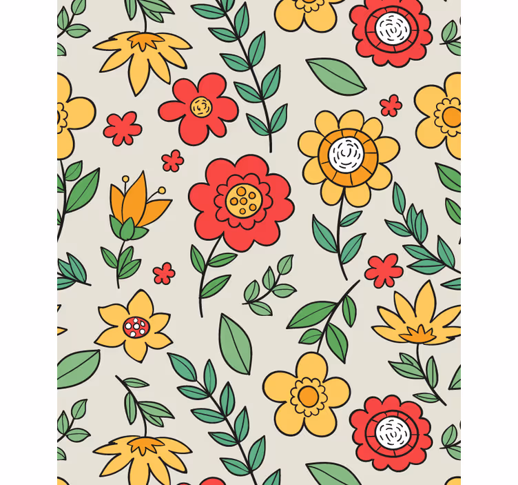 Rollo Fenster Blumen lebendiges buntes muster - TenStickers