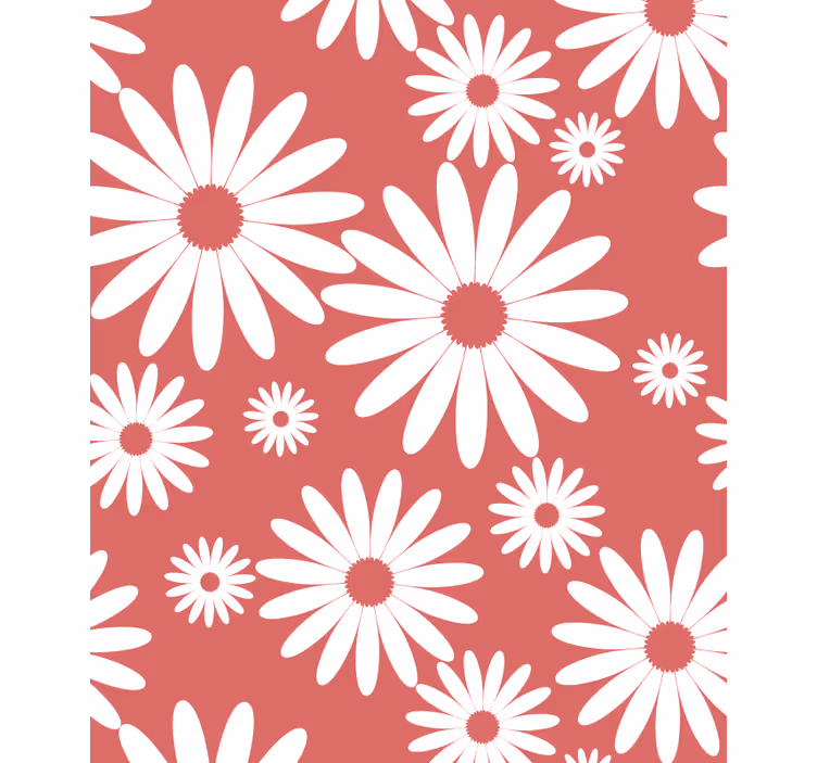Rollo Fenster Blumen weißes gänseblümchenmuster - TenStickers