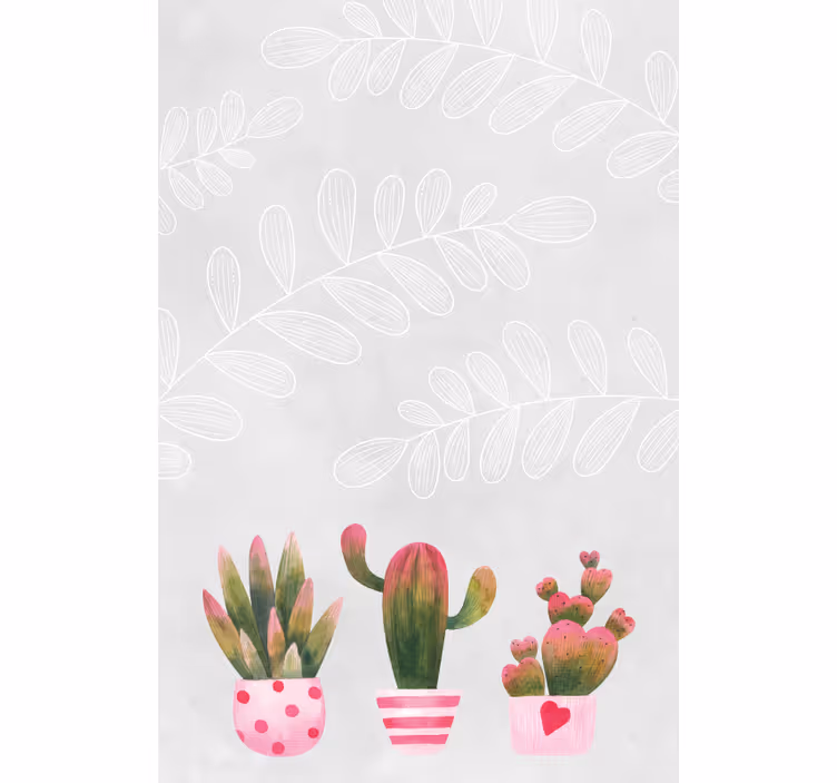 rollo Ehe Rosa und grüner kaktus - TenStickers