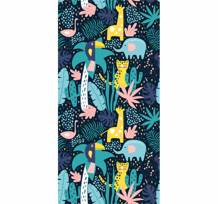 Rollo Fenster Kinderzimmer tropische nordische tiere - TenStickers