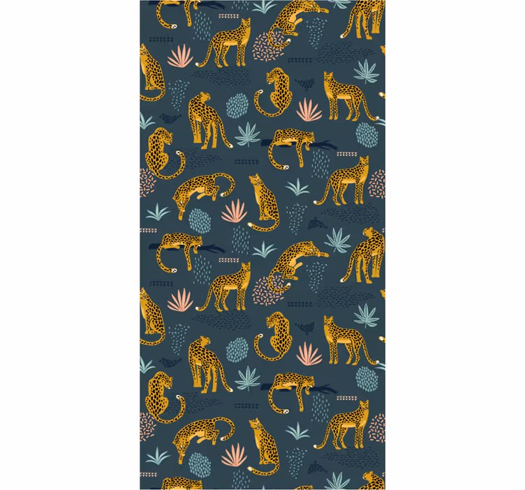 Kind Rollos Leoparden und Pflanzen - TenStickers