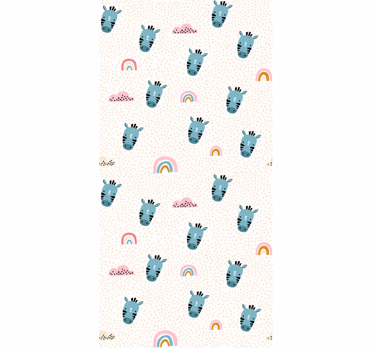 Rollo Fenster Kinderzimmer blaue zebras und regenbögen - TenStickers