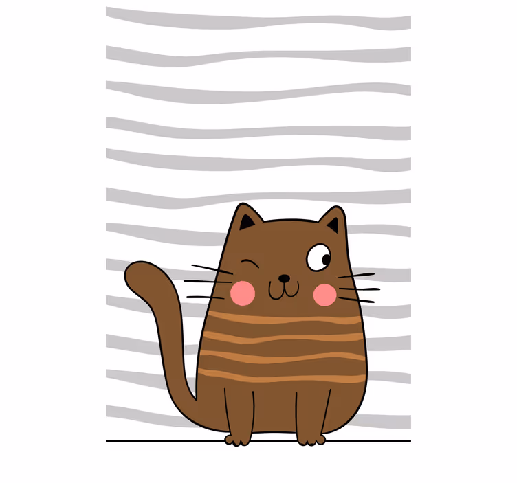 Kind Rollos Süße gestreifte braune katze - TenStickers