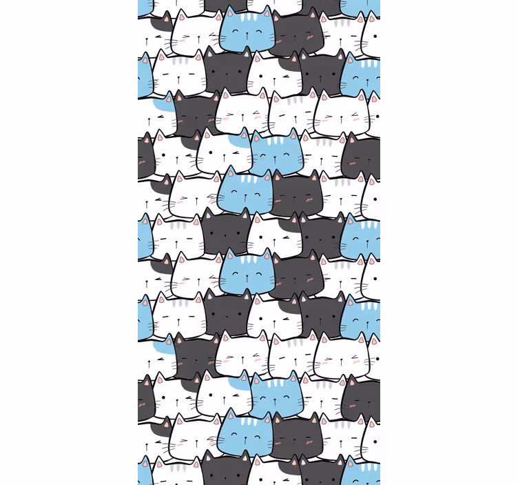 Rollo Fenster Tiere süße katzengesichter - TenStickers