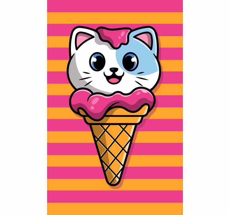 Rollo fenster tiere katzen-eiscreme - TenStickers