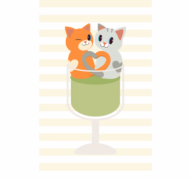 Kind Rollos Schöne katzen, die einen cocktail trinken - TenStickers