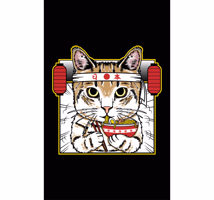 Rollo Fenster Tiere nudelfressende katze - TenStickers