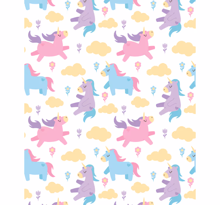 Rollo fenster kinderzimmer einhörner und wolken - TenStickers