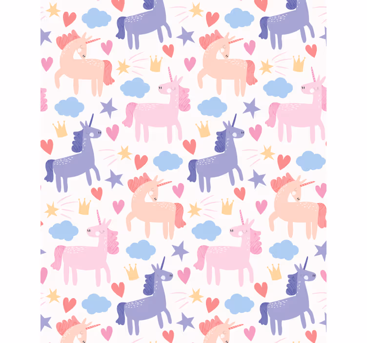 Kind Rollos Einhorn mit herzen und sternen - TenStickers