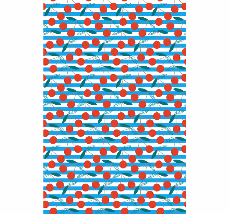 Rollo mit Obst und Gemüse Kirschblaue Streifen - TenStickers