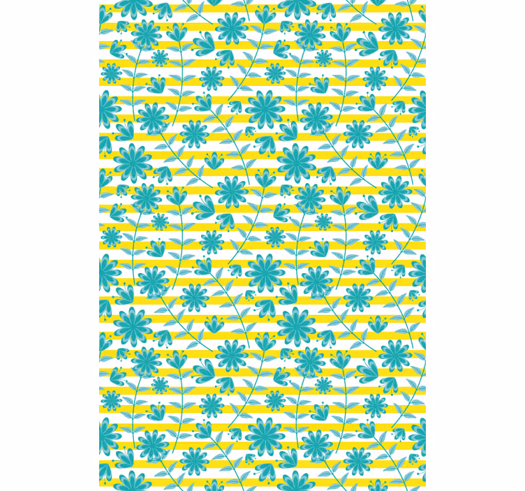 Rollo Fenster Blumen helles streifenmuster - TenStickers