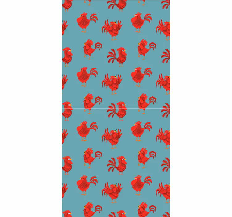 Rollo mit Tieren Roter hahn cartoon-muster - TenStickers