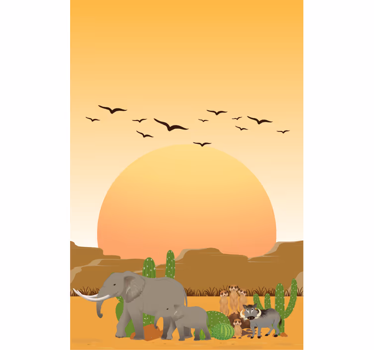rollo Afrikanischer sonnenuntergang - TenStickers