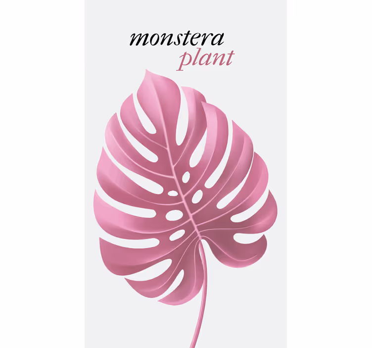 Rollo Fenster Blumen rosa monstera-pflanze - TenStickers