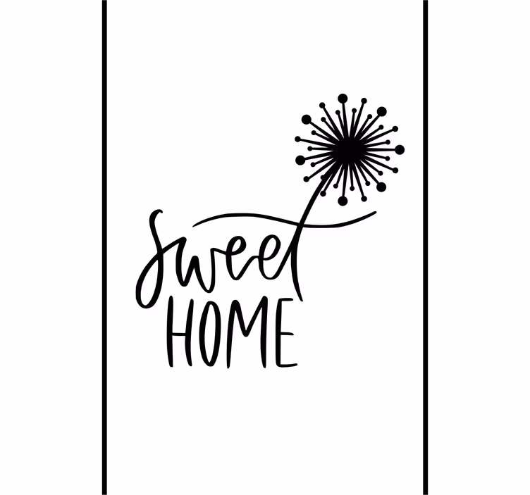Rollo Fenster Spruch süßes zuhause mit löwenzahn - TenStickers