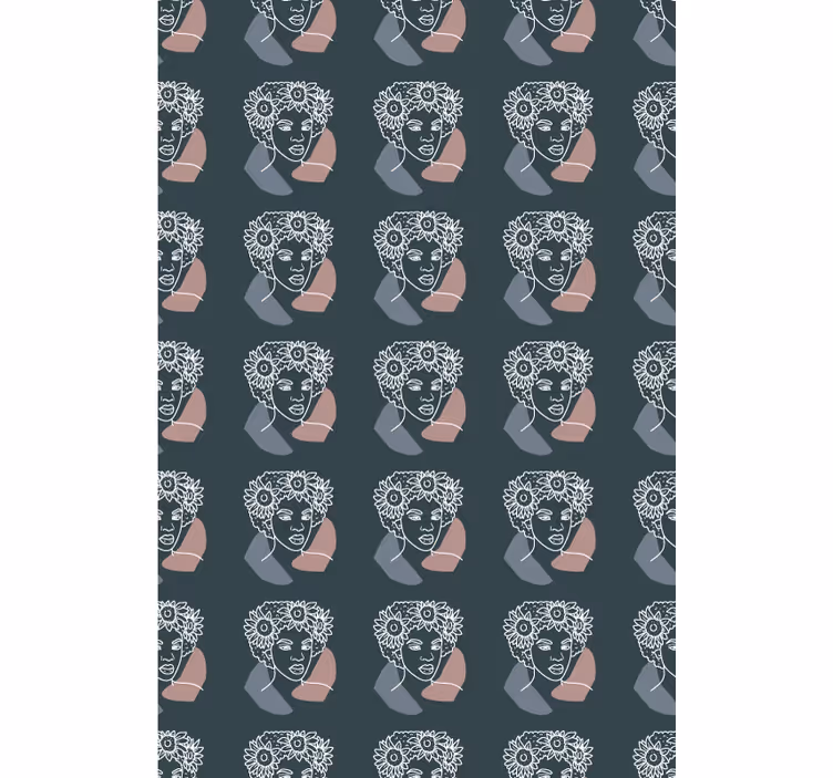 Rollo Fenster Zeichnungen abstrakte florale gesichter - TenStickers