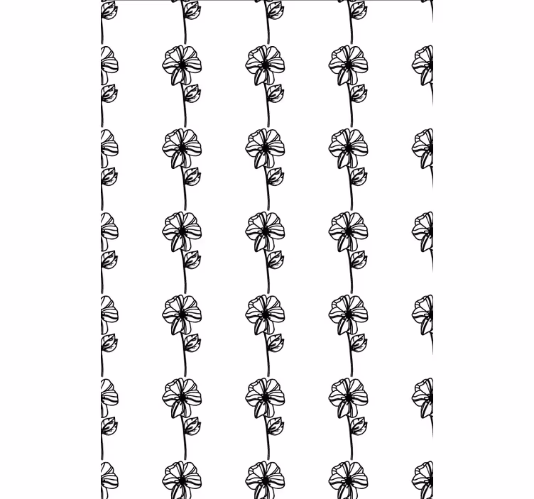 Rollo fenster blumen schwarze senkrechte blüten - TenStickers