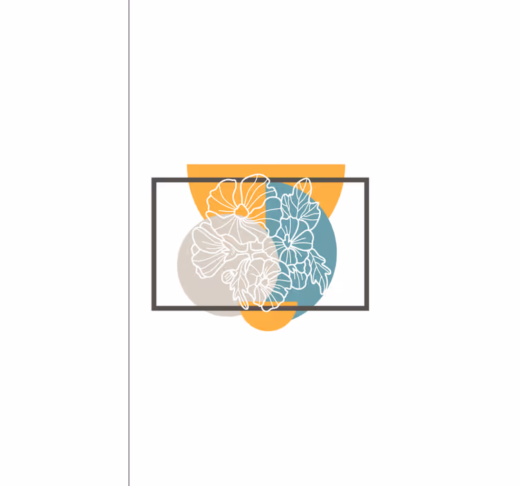 Rollo Fenster Blumen minimalistischer abstrakter rahmen - TenStickers
