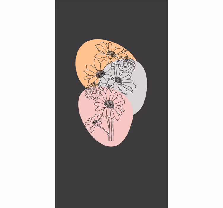 Rollo Fenster Blumen Überlagerung abstrakter muster - TenStickers
