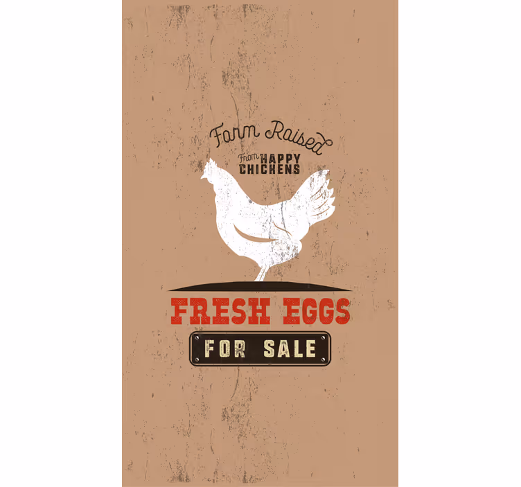 Rollo mit Tieren Frische eier weißes huhn - TenStickers