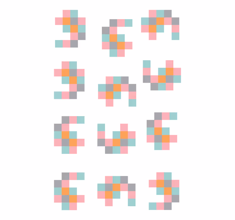 Rollo Fenster originell pixelige geometrische muster - TenStickers
