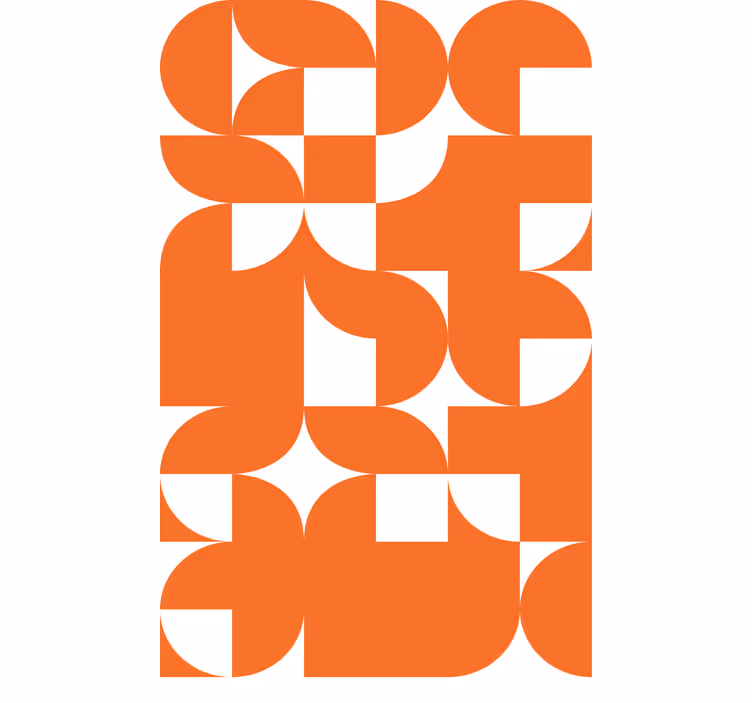 Fenster Rollo modern geometrische orange muster - TenStickers