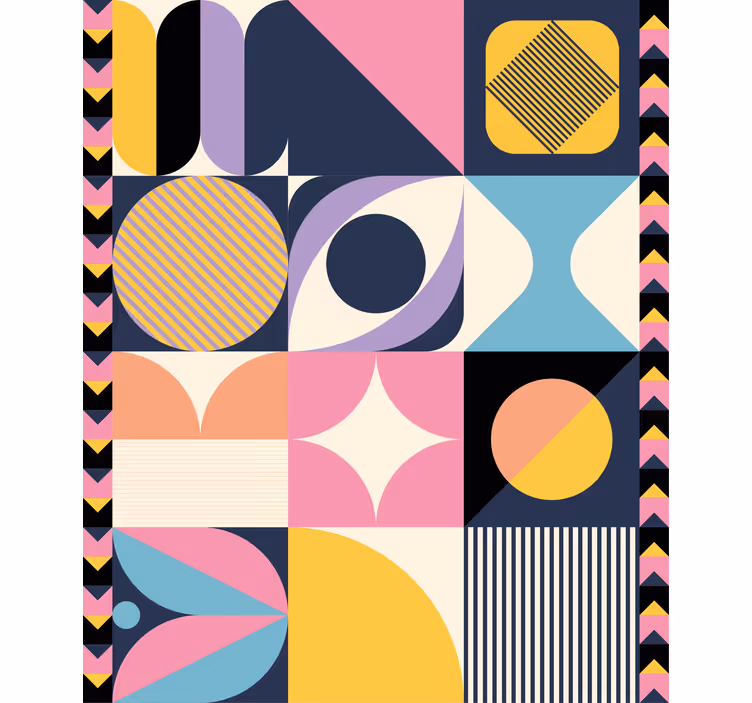 Fenster Rollo modern collage aus geometrischen formen - TenStickers