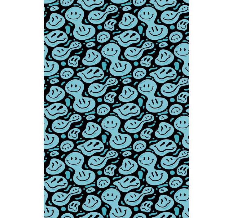 rollo Geeks Schwarze und blaue verzerrte lächeln-emoticons - TenStickers