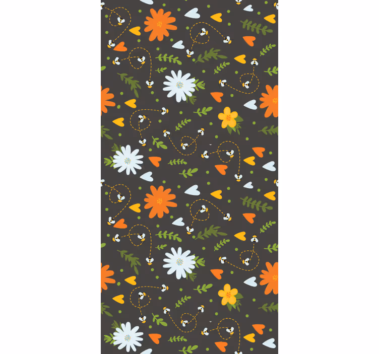 Rollo Fenster Blumen bienen muster - TenStickers