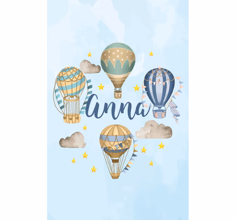 Rollo mit Zeichnungen Blaue luftballons mit sternen - TenStickers