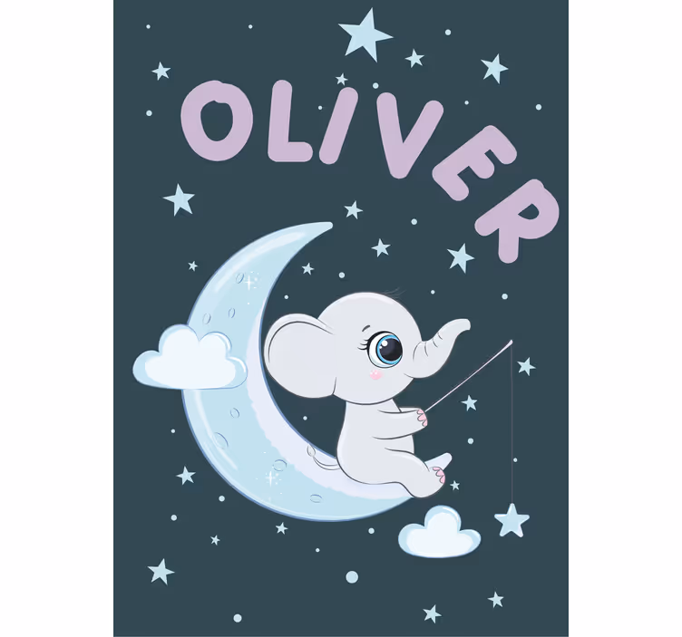 Rollo Fenster Babyzimmer elefantenmond mit namen - TenStickers