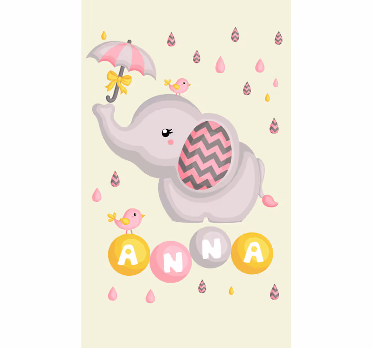 Rollo fenster kinderzimmer mit baby-elefant und schirm - TenStickers