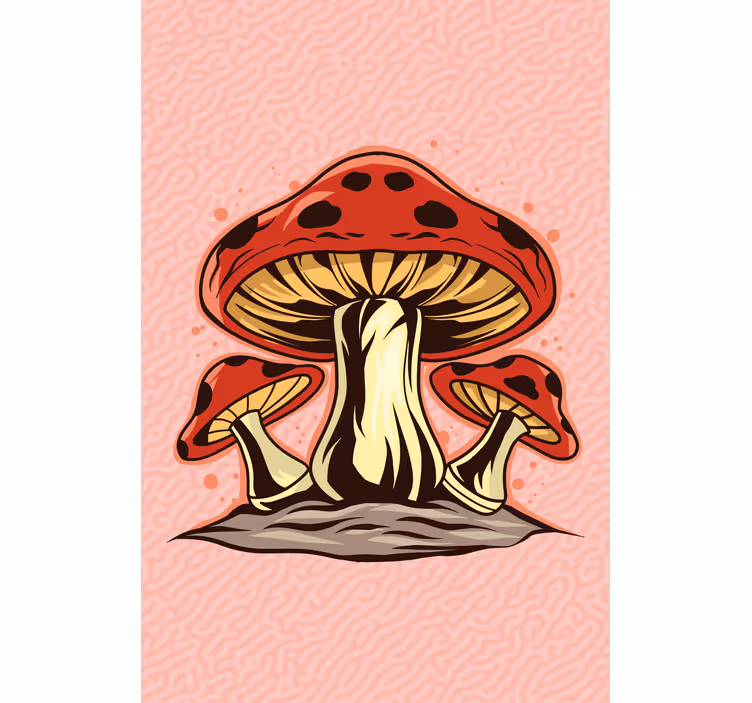 Rollo Fenster Blumen lebendiges pilztrio - TenStickers