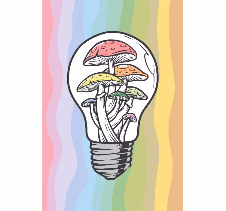 Rollo Fenster Blumen pilz glühbirne kunst - TenStickers