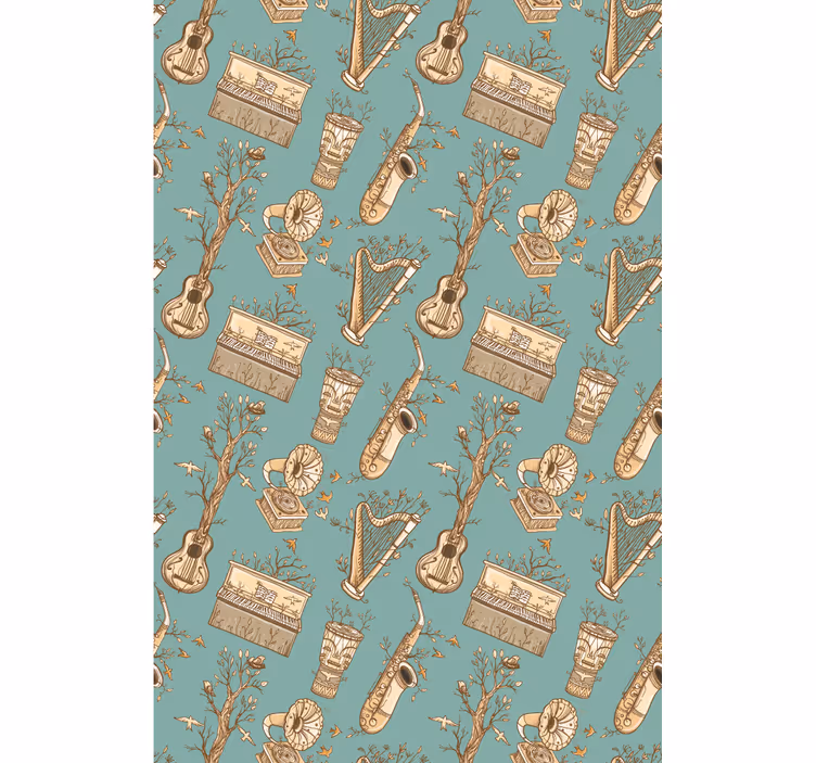 Rollo Fenster Jugendzimmer vintage-musikinstrumente - TenStickers