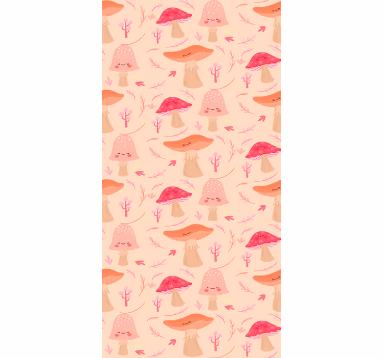 Rollo Fenster Blumen und Pflanzen rosa pilzmuster - TenStickers