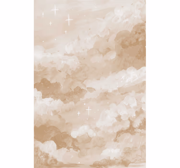 Rollo mit Wolken Hellbraune abstrakte malerei - TenStickers