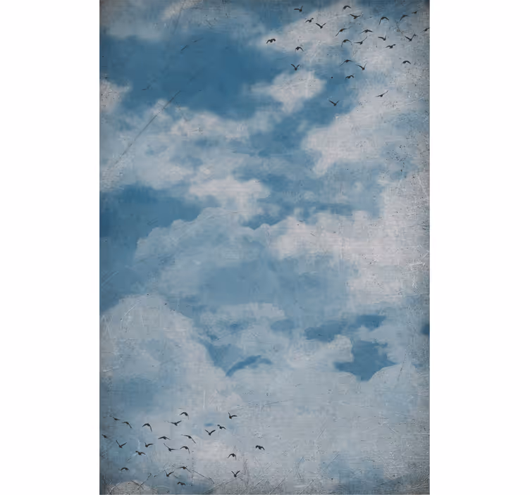 Rollo Fenster Wolken himmel mit vögeln - TenStickers