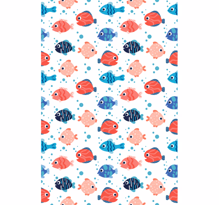 Rollo Fenster Tiere buntes fischmuster - TenStickers