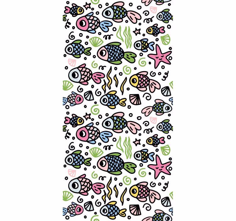 Rollo Fenster Tiere bunte fischmuster - TenStickers
