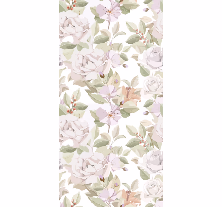 Rollo Fenster Elegant beiges blumenmotiv - TenStickers