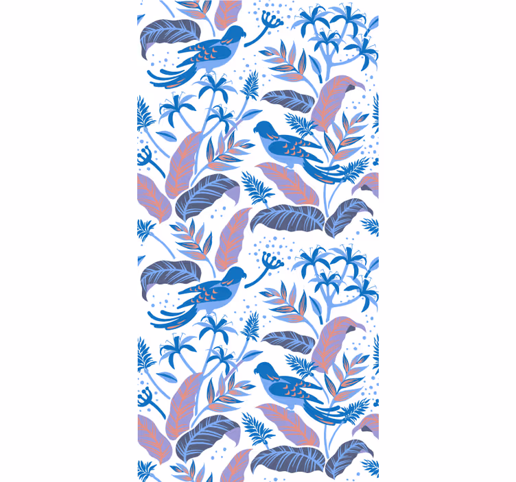Rollo Fenster Blumen tropischer vogel und laub - TenStickers